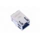 Single Port Magnetic RJ45 Jack PoE Shielded With Tab Up For SMD / THT 0826-1J1T-T3