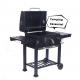 Industrial Metal Charcoal Barbeque Trolley Grill with Tabletop in Chrome Plated Finish
