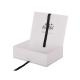 White Color Custom Wig Packaging Boxes With Black Logo Printing Ribbon Bow