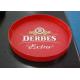 With anti-slip sticker, round, decorative, personalized photo food serving tray for bars