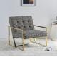 Contemporary Leisure Stainless Steel Swallow Gird upholstery Armchair Sofa chair for Hotel Living room