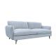 Wooden Legs Three Seater Fabric Couch Removable 3 Seater Sofa Grey Foam Fiber Padded