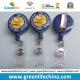 Simle Face Logo Promotional Retractable Round Plastic Reel Holder