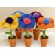 Mannual Knitted Doll standing flower stuffed toysCrocheted Craft Crochet Animal Rabbit Toy
