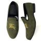 Army Green Mens Velvet Loafers Breathable Mens Slip On Summer Shoes