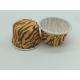 High Temp PET Baking Cups , Food Grade Zebra Print Cupcake Liners Curry Color