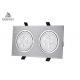 Square Double Heads LED Recessed Ceiling Lights Downlight Silver Black White Color