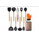 11pcs Rose Gold Silicone Cooking Utensils Set with Copper Utensil Holder
