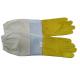 Yellow safety gloves for beekeeping With White Ventilated Wrist