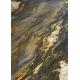 Golden Brocade Marble Stone Slab Big Tile Custom Size For Stair / Countertop