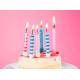 Spiral And White Dots Printable Birthday Candles With Holders For Cake Decorations
