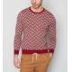Half Wool / Cotton Double Layer Sweater , Jacquard Winter Pullover Sweaters