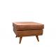 Sponge Padded Seat Leather Footstool Ottoman Top Grain Genuine Leather Footstool