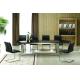 2700mm Length Black Extendable Glass Dining Table Dt-0905 With Stainless Steel Frame