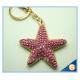 Rhinestone metal Starfish Keychain Attachment Cute Metal Keychain For Women's Gift