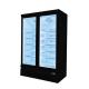 Upright 2 Glass Door Freezer Fan Cooling Restaurant Fridge Freezing Food / Seafood 953L