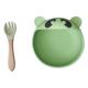ODM Silicone Baby Tray Bear Shape Feeding Suction Bowl And Spoon Microwave Safe