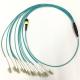 MPO To LC Breakout Fiber Optic Cable 3.0mm 12F LSZH Material Aqua OM3-300 PC Polish