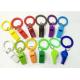 Flex Colored Plastic Wrist Coil With Whistle Soft Spring Coil Key Chains