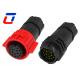 IP67 M19 Outdoor 16 Pin Round Cable Connectors Male Female Waterproof