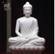 White Marble Stone Meditation Buddha Statues Home Decor Sculpture Life Size Decoration Garden
