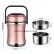 2L Ecofriendly vacuum stainless steel thermal insulated lunch box pink color bpa free thermal food jar
