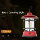 Outdoor retro American camping light 3 gears adjustable USB rechargeable portable camping tent flashlight