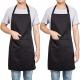 Waterproof Unisex Black Cotton Apron Professional Barista Antifouling Full Body Length