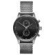 Chronograph japan movt water resistant stainless steel back with mesh strap