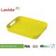 OEM ODM Dishwasher Safe Reusable Biodegradable Bamboo fiber Tray Melamine Serving Tray 2-pc set Solid Yellow Color