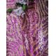 Tiger Pattern Animal Design Embroidered Sequin Lace Fabric purple Color