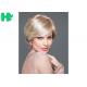 Blonde Soft Short Synthetic Wigs High Temperature Fiber For White Women
