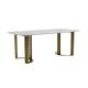 Italian 200x100x75cm Luxury Marble Dining Table Gold Stainless Steel leg