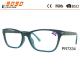 2018 new design reading glasses spring hinge ,silver metal parts on the frame,suitable for men and women
