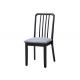 Library Leather Grey Upholstered Dining Chairs With Oak Legs