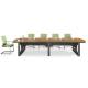 Modern Foldable Meeting Table Moveable Design Panel Wood Style Anti Dust