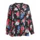 Colorful Printed Plus Size Fashion Ladies Blouse With Long Sleeve Nice Figure