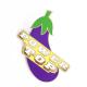 Eggplant Shape Hard Enamel Lapel Pins Custom Size With Epoxy Coating