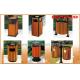 Steel Or Solid Outdoor Trash Cans Wood Dustbins For Park With Ashtray