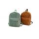 Brown 100% Corduroy Cotton Backpack With Zipper Closure For Kids