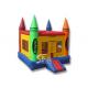 13x13 rainbow kids crayon small bounce house with removable cover made of lead free material