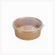 Disposable brown kraft paper bowl oilproof food packaging biodegradable tableware with clear transparent lid