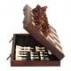 Foldable wooden chess set