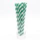 197mm 6mm Party Supplies Green And White Holiday Disposable Paper Straws