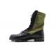 9 Inches Male Black Leather Military Jungle Boots High Molding With Breathable Mesh