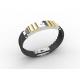 Top Quality Europe Fashion Stainless Steel Genuine Leather Silicone Bangle Bracelet ADB3
