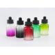Round Color Gradient Glass Small Dropper Bottles , Olive Oil Glass Bottles With