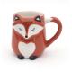 Customized Handmade 3d Fox Animal Cute Lovely Ceramic Mugs Coffee mug