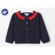 Flounce Collar Trim Girls Cardigan Sweaters Buttons Clousure Kid Knitwear