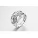 Round Hole Cubic Zirconia Eternity Ring 4.93g Sterling Silver Rings For Women
